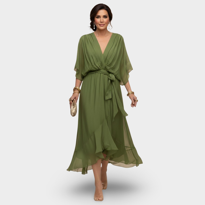 Irena | Sukienka V-Neck Klasycznej Elegancji