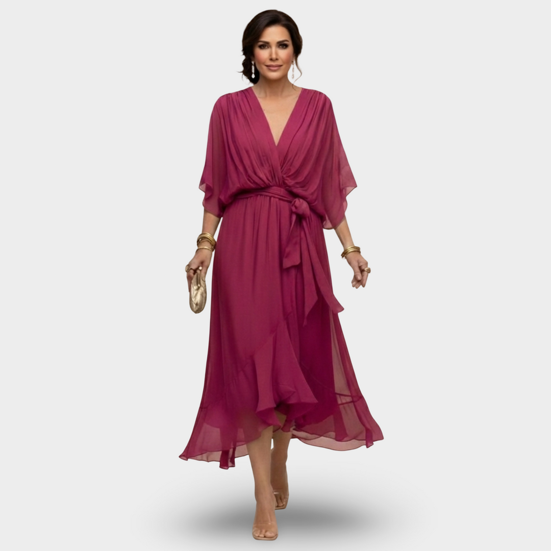 Irena | Sukienka V-Neck Klasycznej Elegancji