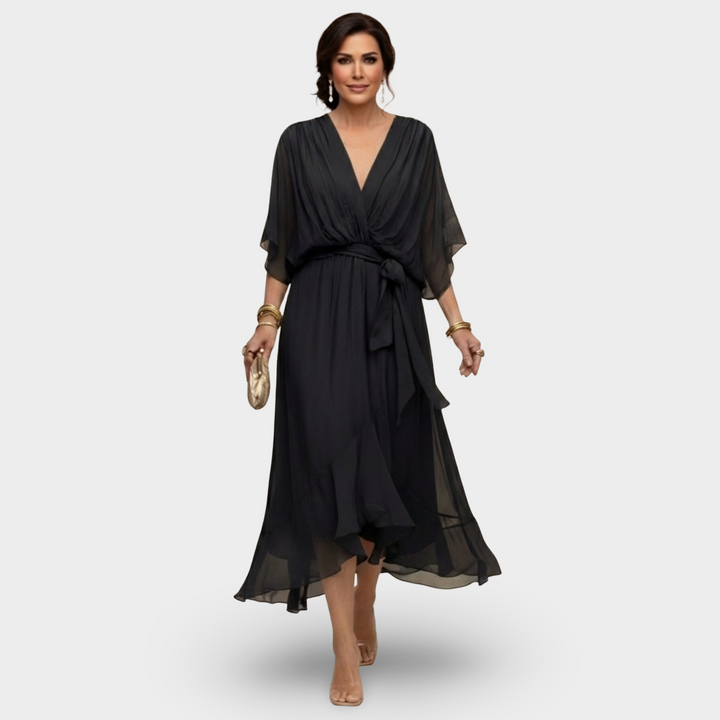 Irena | Sukienka V-Neck Klasycznej Elegancji