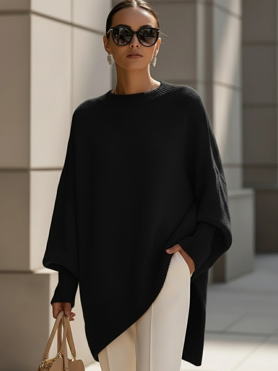 Evelyne – Elegancki sweter z asymetrycznym dołem