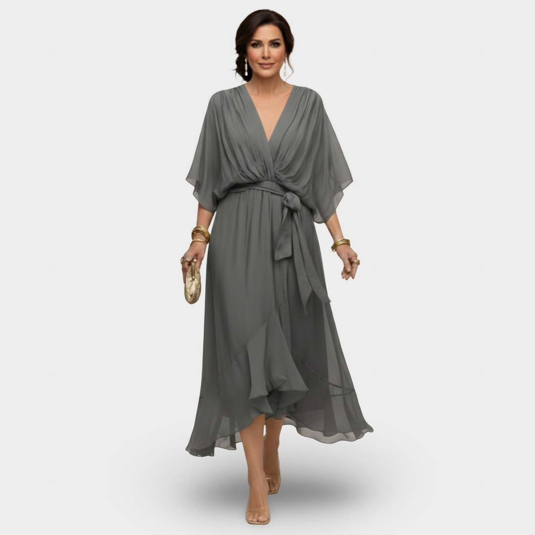 Irena | Sukienka V-Neck Klasycznej Elegancji