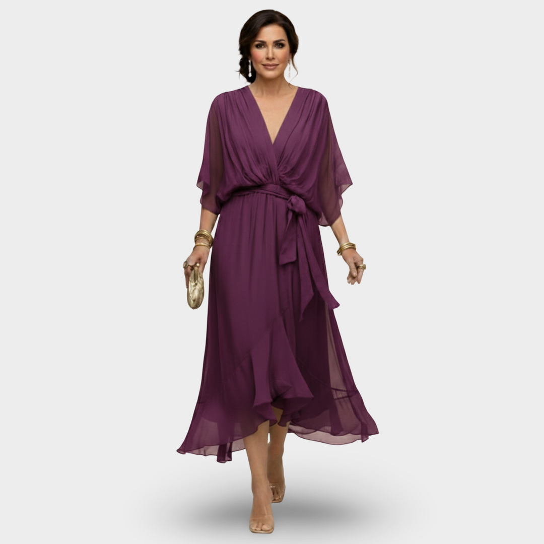 Irena | Sukienka V-Neck Klasycznej Elegancji