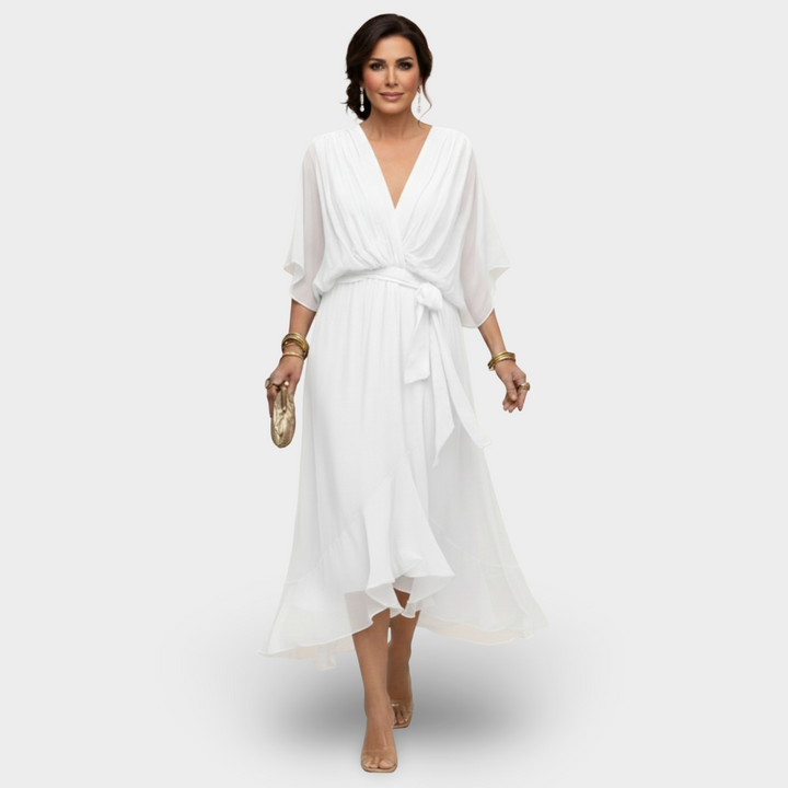 Irena | Sukienka V-Neck Klasycznej Elegancji