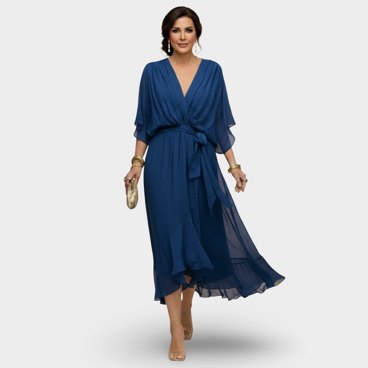 Irena | Sukienka V-Neck Klasycznej Elegancji