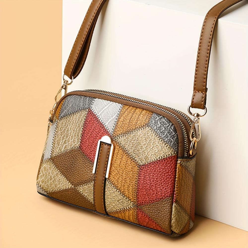 Luna | Mini torebka na ramię w stylu patchworkowym