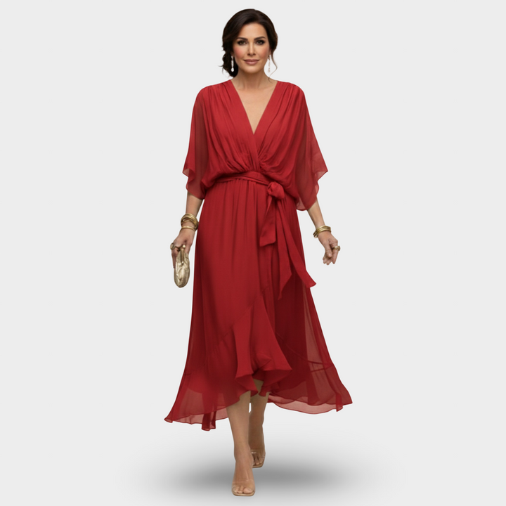 Irena | Sukienka V-Neck Klasycznej Elegancji