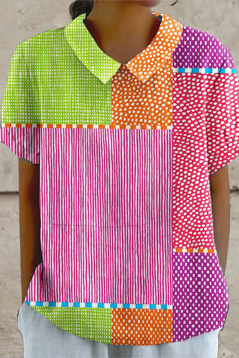 Zoe | Kolorowa Koszula Patchwork
