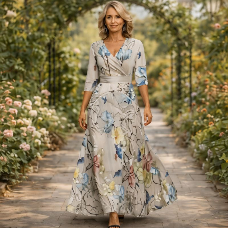 Bożena - Sukienka maxi w stylu wrap