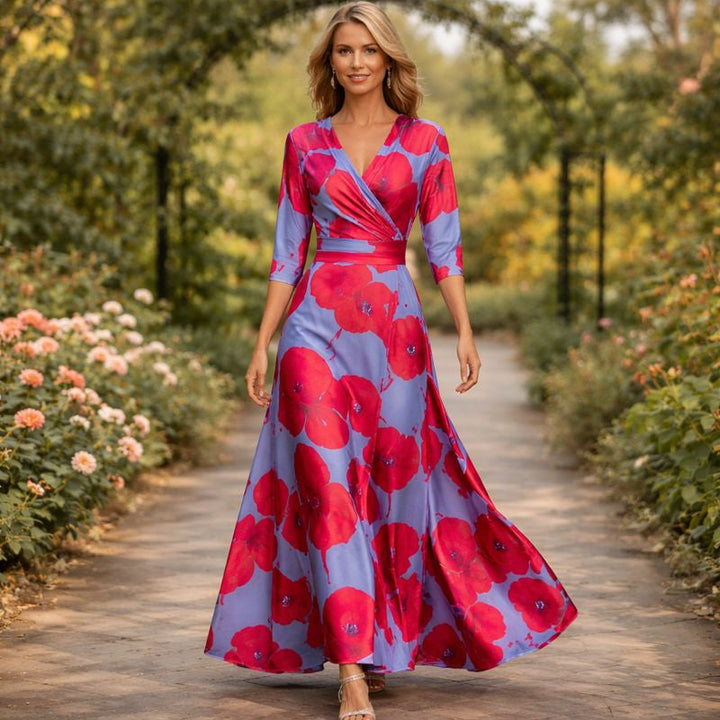 Bożena - Sukienka maxi w stylu wrap