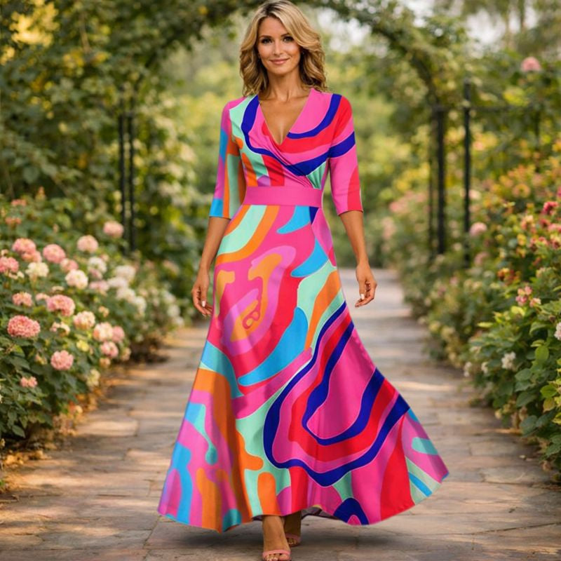 Bożena - Sukienka maxi w stylu wrap