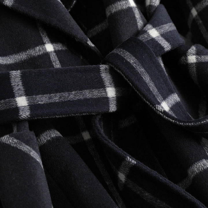 Bożena - Tweedowa kurtka retro w kratę z kołnierzem