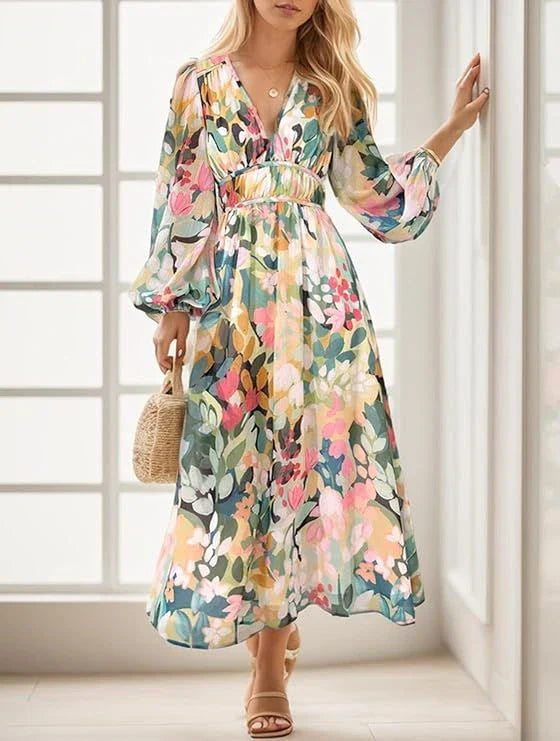Ilona – Elegancka sukienka maxi w kolorze różowym